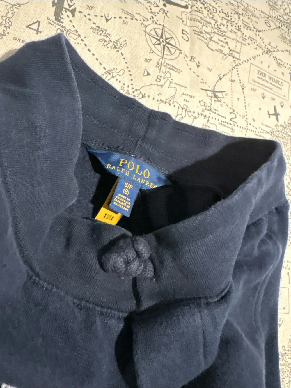 Ralph Lauren Navy Sweatpants with White Pony Embroidery